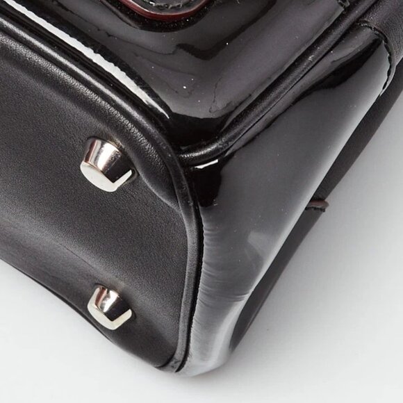 Christian Dior Black Calfskin/Patent Leather Be Dior Small Flap Bag 845-050725 - Picture 4 of 12